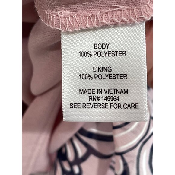 Robbie Bee Asymmetrical Hem A-Line Dress Womens 12 Pink Rose Print Sleeveless - Picture 5 of 10